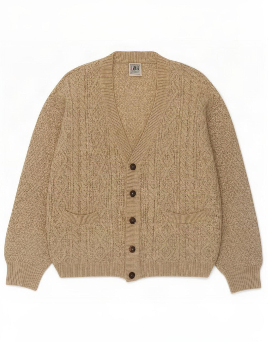 Ανδρικό πουλόβερ Think Pink Cardigan IT 48 Medium Beige Lambswool