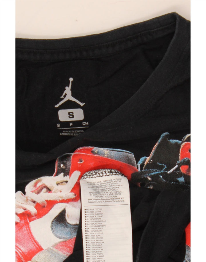 Ανδρικό γραφικό μπλουζάκι Jordan, μακρυμάνικο, μικρό μαύρο βαμβακερό