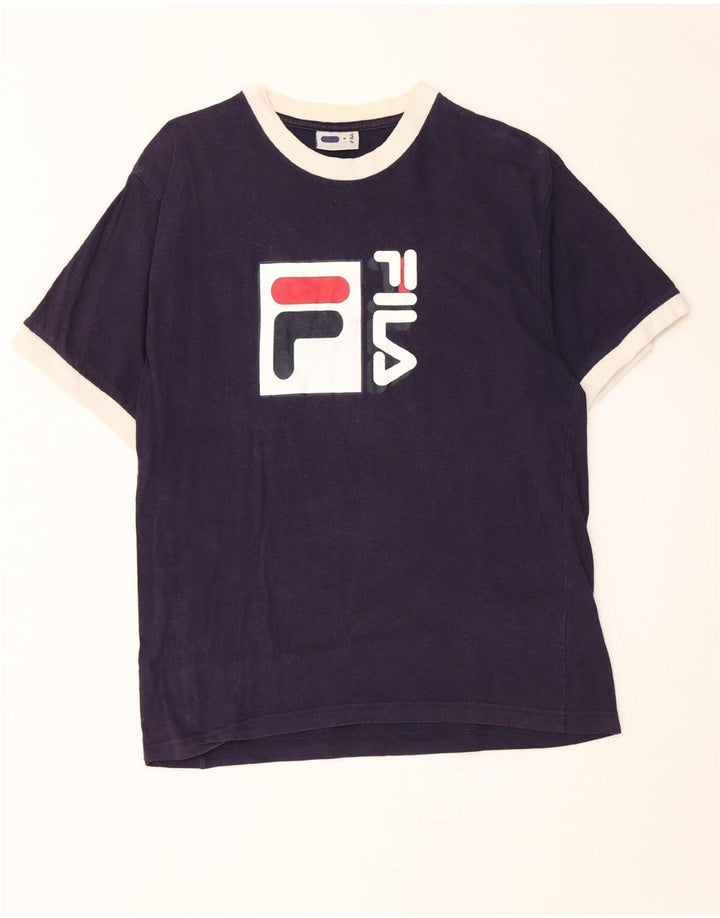 Ανδρικό γραφικό T-Shirt FILA Top Medium Navy Blue από βαμβάκι