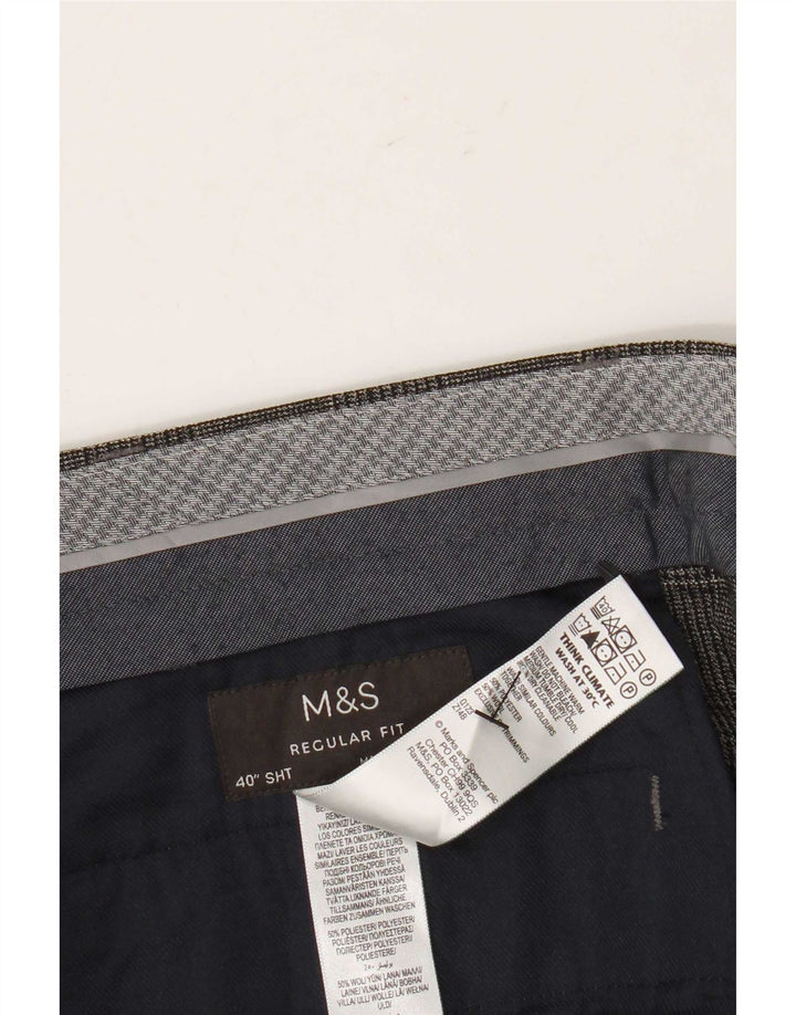 Marks & Spencer Ανδρικό ίσιο παντελόνι κανονικής φόρμας W40 L29 Grey Check