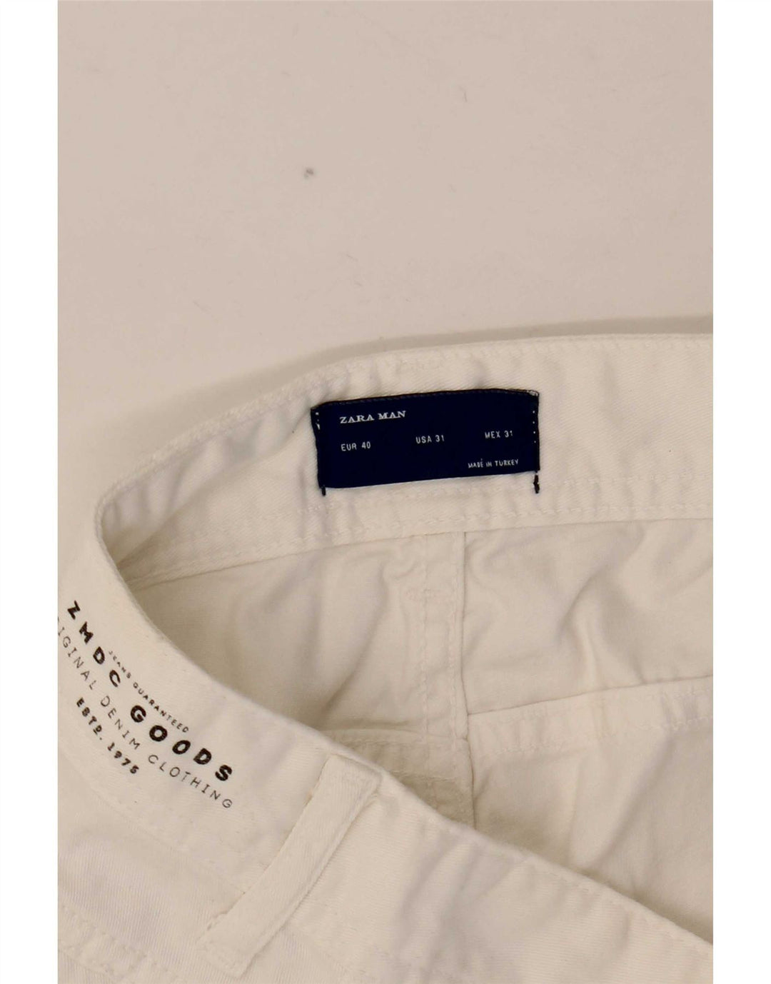 Zara Ανδρικό Slim Jeans EU 40 Medium W31 L30 Λευκό βαμβακερό