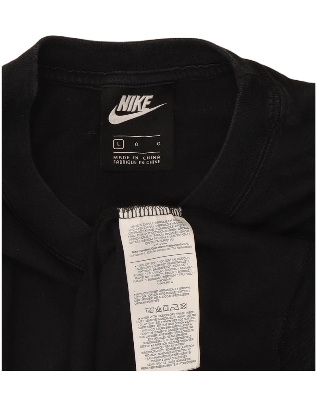 Ανδρικό μπλουζάκι Nike, μεγάλο μαύρο βαμβακερό