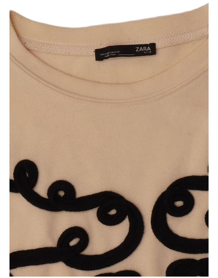 Zara Γυναικεία φούτερ Crop Oversized Jumper UK 10 Small Beige