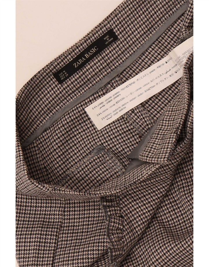Zara Γυναικείο λεπτό παντελόνι Chino Medium W28 L27 Γκρι πολυεστέρας Houndstooth