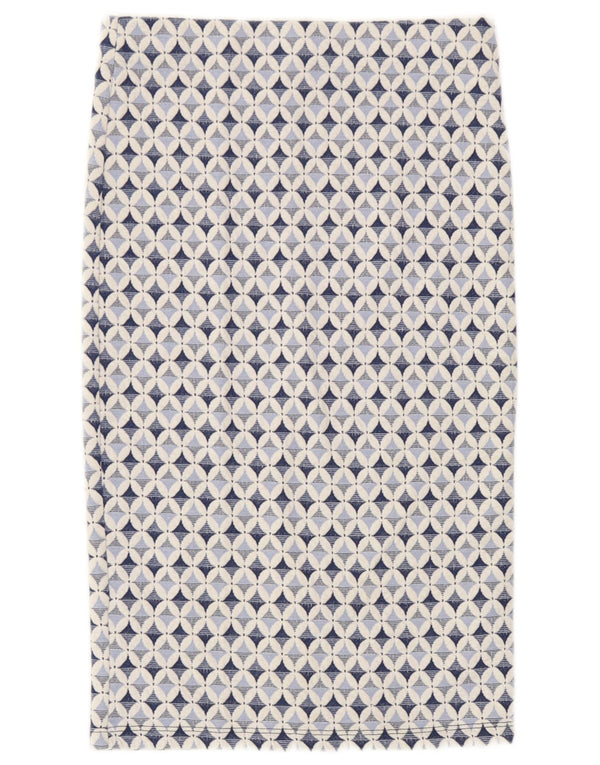 Zara Γυναικεία Trafaluc ίσια φούστα Medium W28 Blue Geometric Polyester