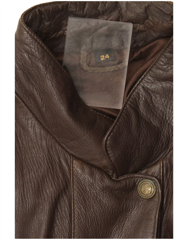 Vintage Γυναικείο Δερμάτινο Μπουφάν UK 22 3XL Καφέ