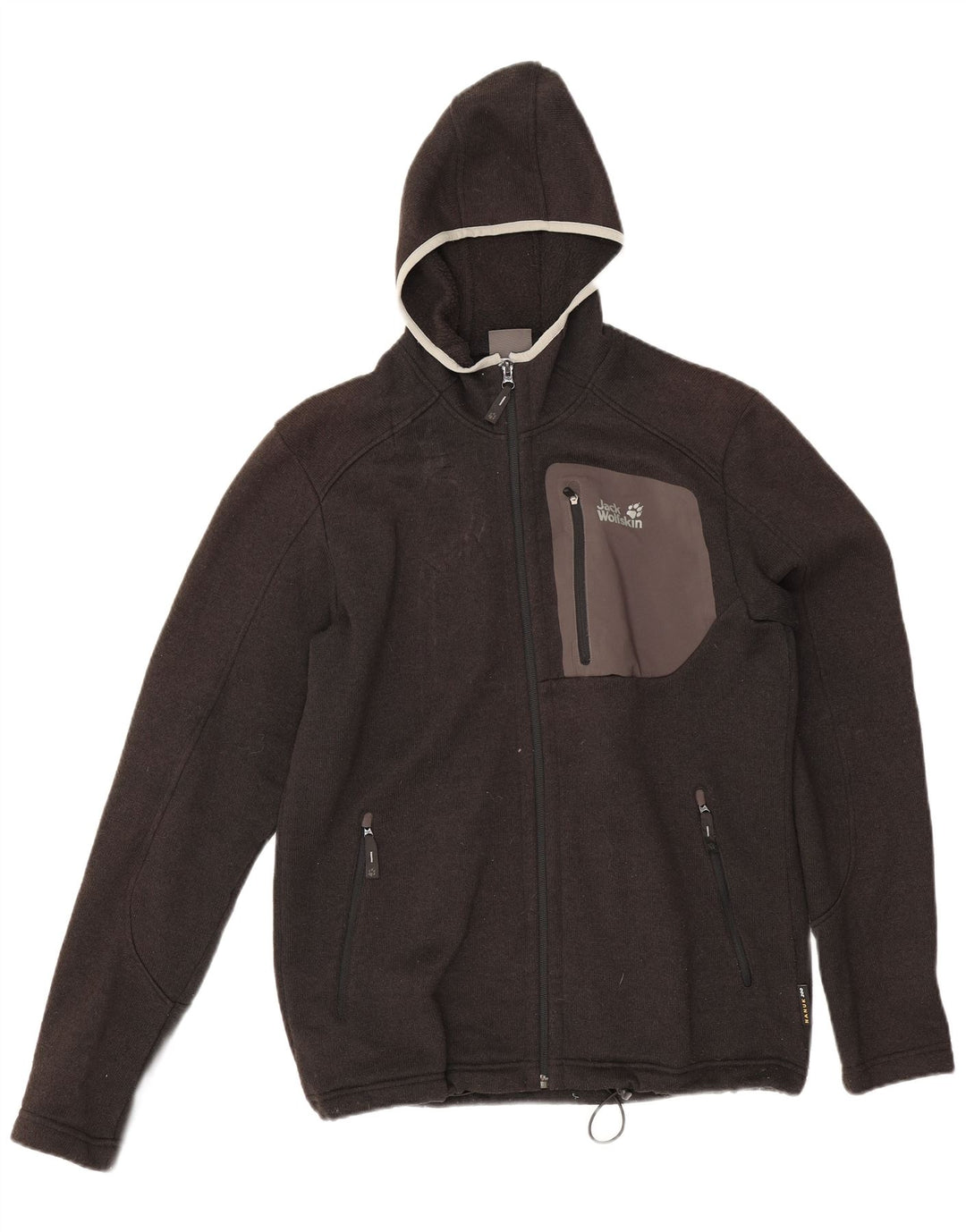Ανδρικό πουλόβερ με κουκούλα με φερμουάρ Jack Wolfskin UK 36/38 μεσαίο γκρι πολυεστέρας