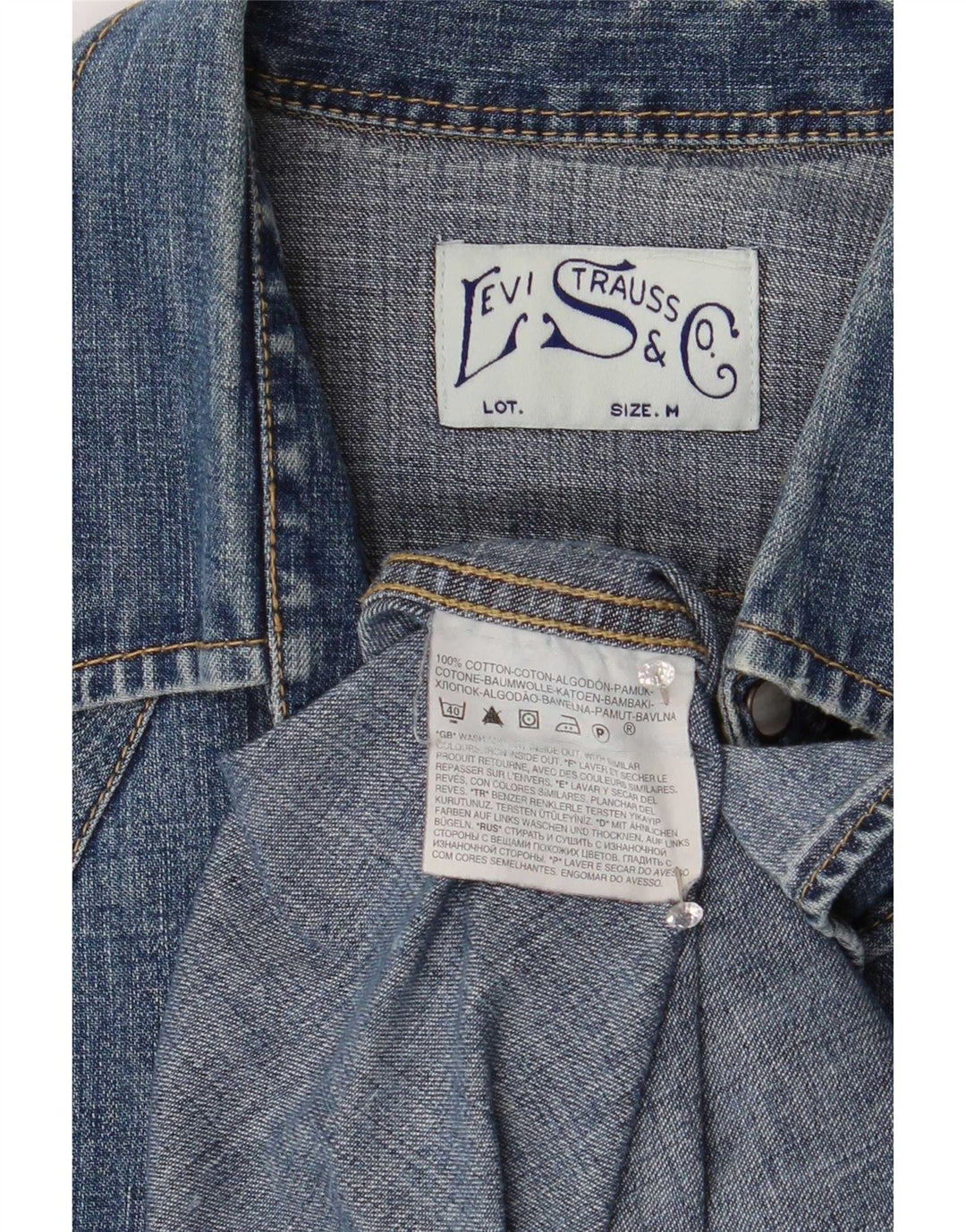 Ανδρικό τζιν πουκάμισο Levi's μεσαίο μπλε βαμβακερό