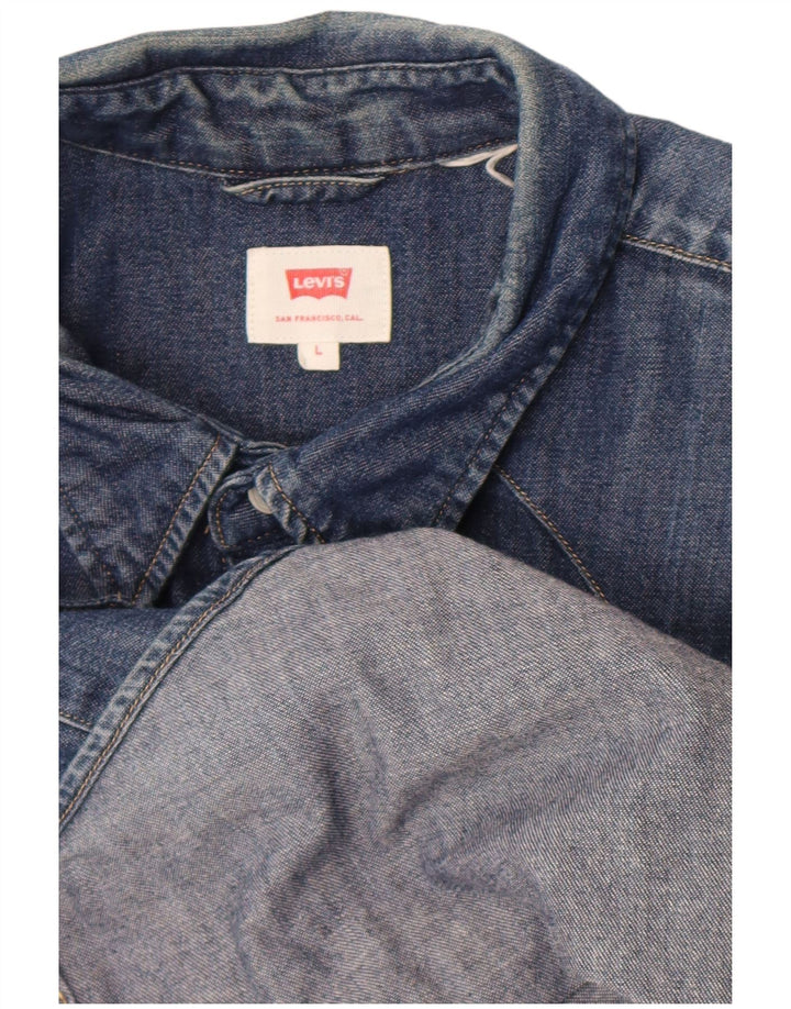 Ανδρικό τζιν πουκάμισο Levi's μεγάλο μπλε