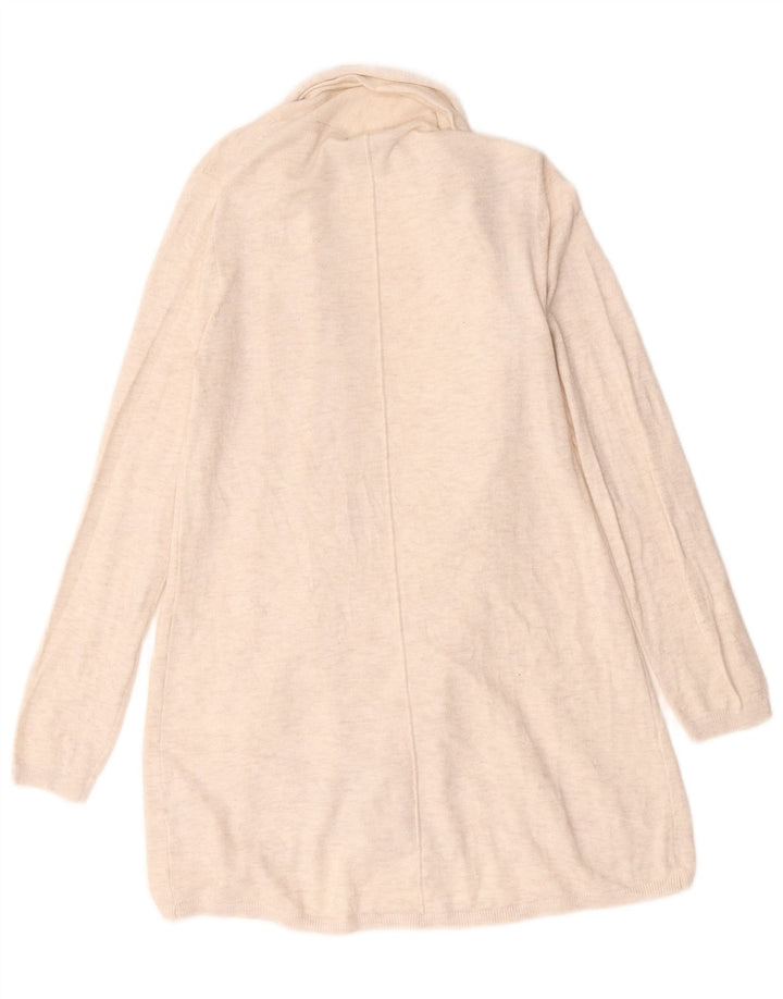 Zara Γυναικείο Longline Ζακέτα πουλόβερ UK 12 Medium Beige Flecked
