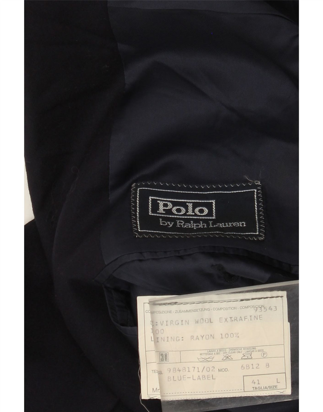 Polo Ralph Lauren Ανδρικό σακάκι με 2 κουμπιά σακάκι UK 40 Large Navy Blue Wool