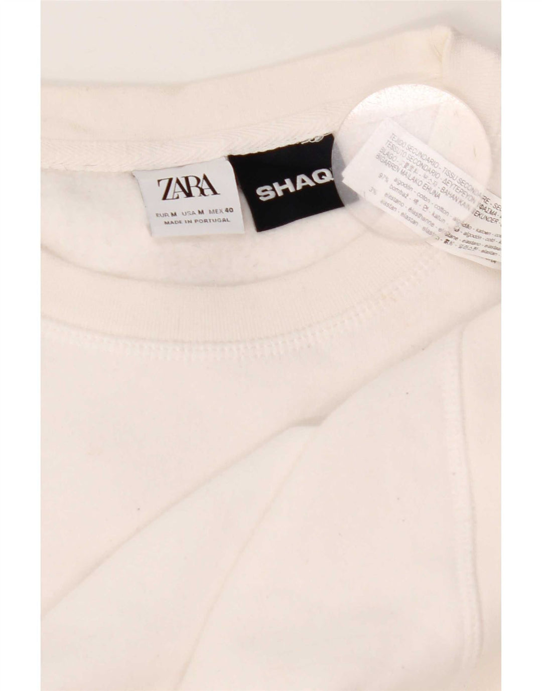 Ανδρικό γραφικό φούτερ Zara, μεσαίο λευκό βαμβακερό
