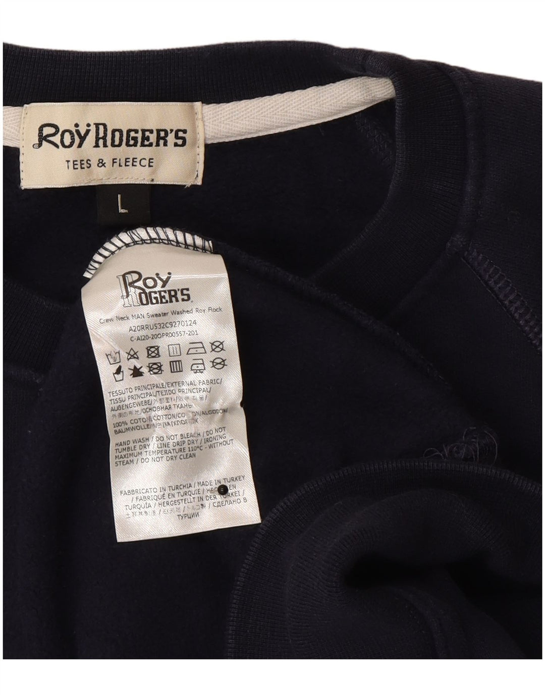 Ανδρικό γραφικό φούτερ Roy Rogers Jumper Large Navy Blue από βαμβάκι