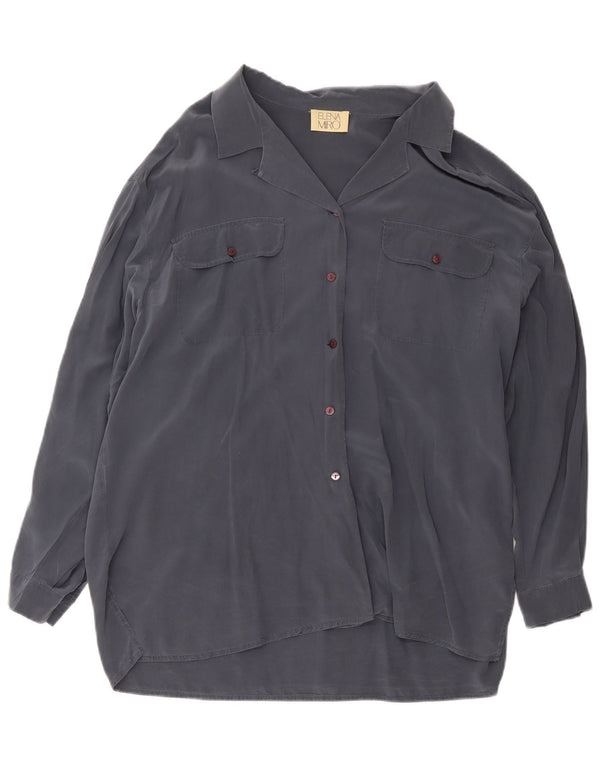 ELENA MIRO Γυναικείο πουκάμισο Oversized Φόρεμα IT 45 Μεγάλο Γκρι Μεταξωτό