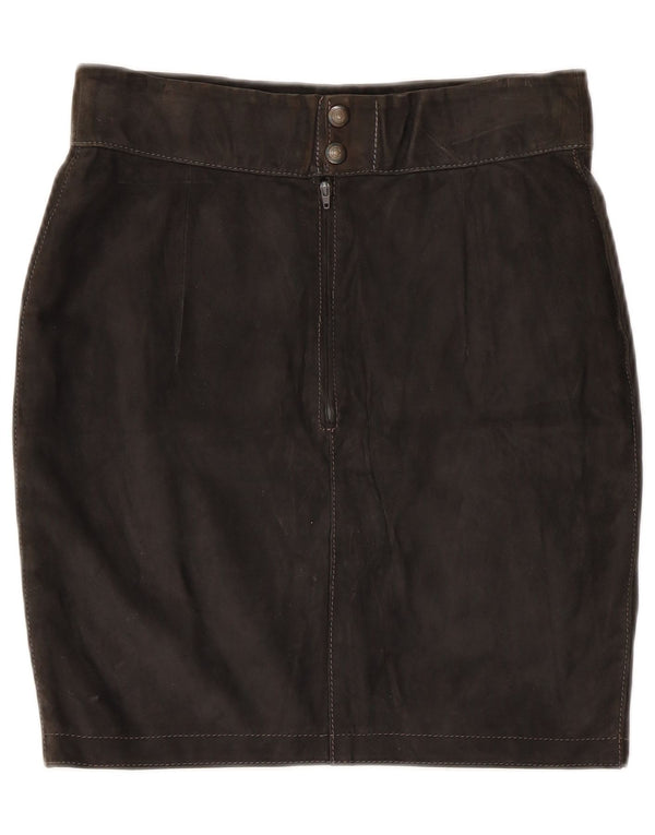 Vintage Γυναικεία Suede Φούστα W28 Medium Black