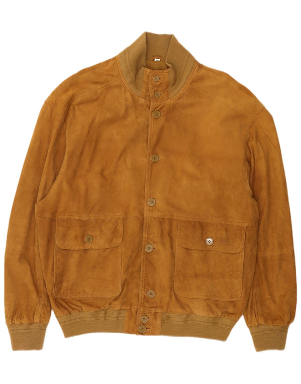 Conbipel Ανδρικό Suede Bomber Jacket IT 56 2XL Beige Leather