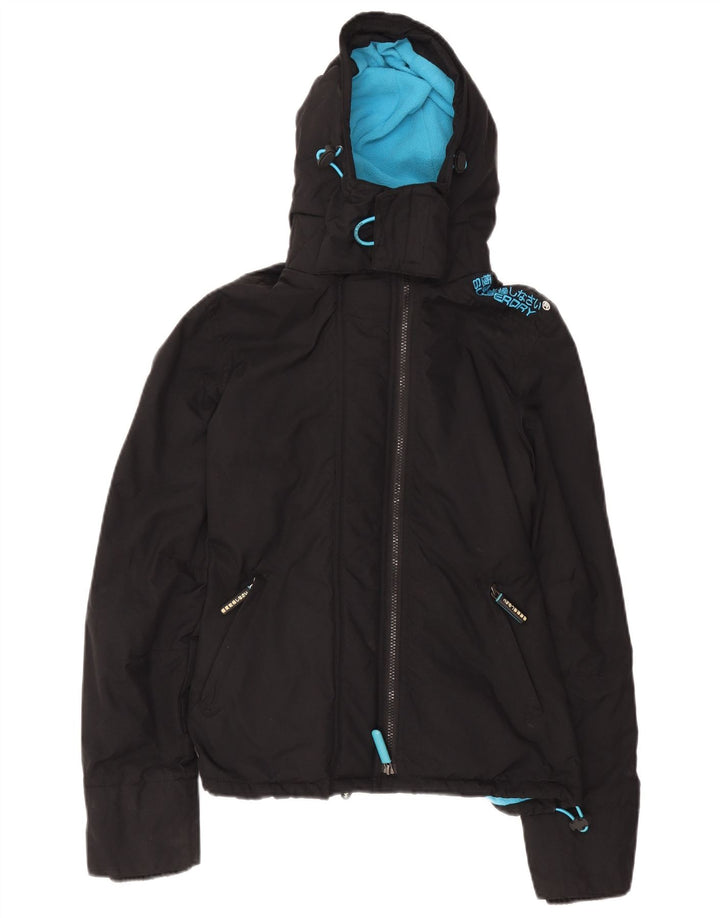 Superdry Γυναικείο Windcheater Hooded Windbreaker Jacket UK 14 Medium Black