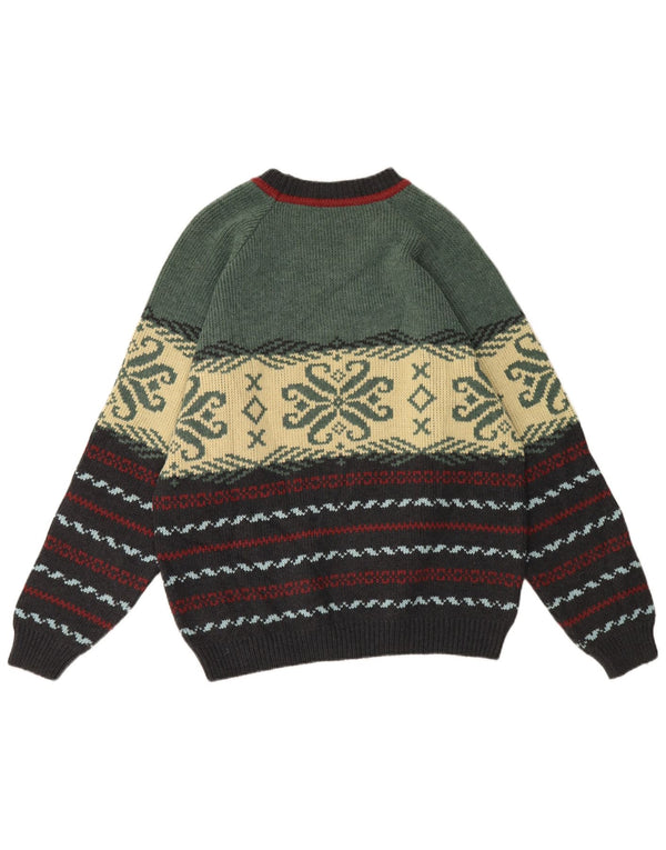 Vintage Ανδρικό πουλόβερ με λαιμόκοψη XL Πολύχρωμο Fair Isle Wool