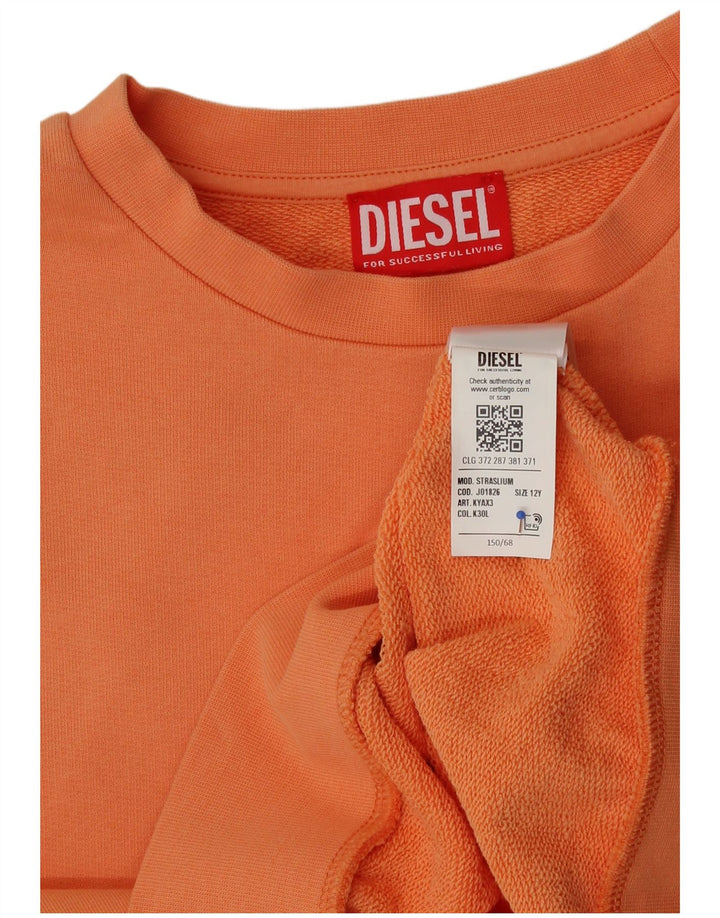 Diesel Girls Graphic Crop Φούτερ Jumper 11-12 ετών Πορτοκαλί βαμβακερό