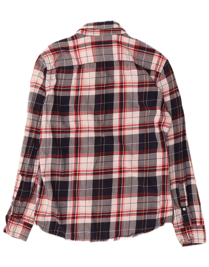Ανδρικό πουκάμισο Jack Wills Slim Fit Small Navy Blue Check Cotton