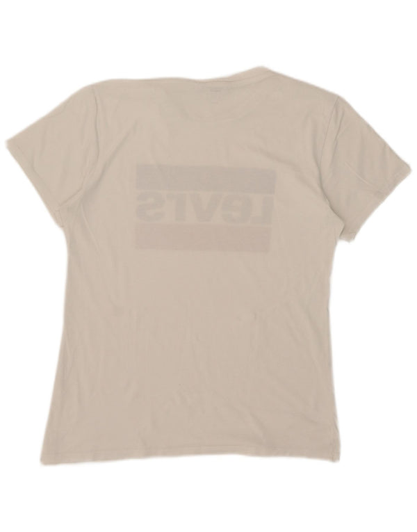 Γυναικείο γραφικό T-Shirt Levi's Top UK 14 Medium White