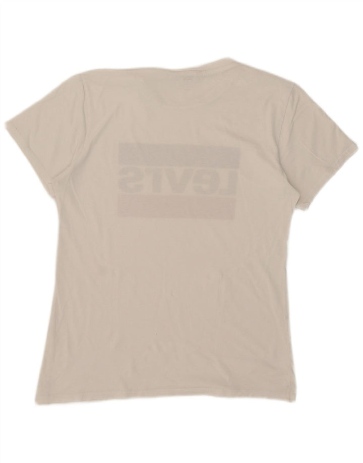 Γυναικείο γραφικό T-Shirt Levi's Top UK 14 Medium White