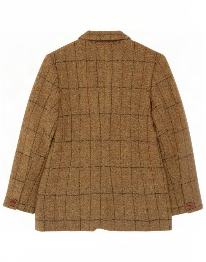 Harris Tweed γυναικείο μπουφάν blazer UK 12 μεσαίου καφέ μαλλί