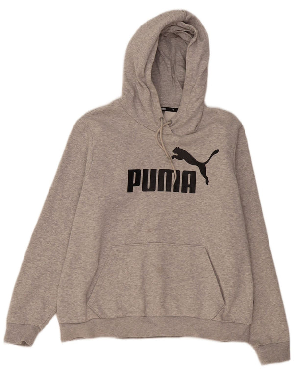 Puma Womens Graphic Hoodie Jumper UK 18 XL Grey Cotton