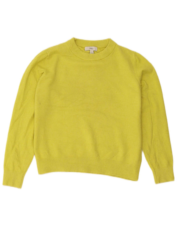 Marks & Spencer Γυναικείο πουλόβερ με λαιμόκοψη UK 14 Medium Yellow