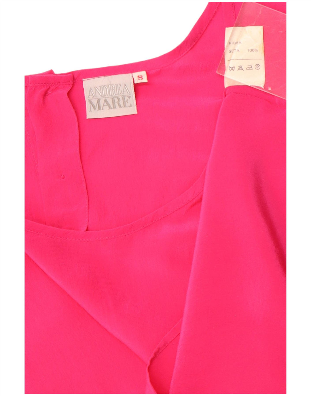 ANDREA MARE Γυναικεία Αμάνικη Μπλούζα Τοπ UK 10 Small Pink Silk