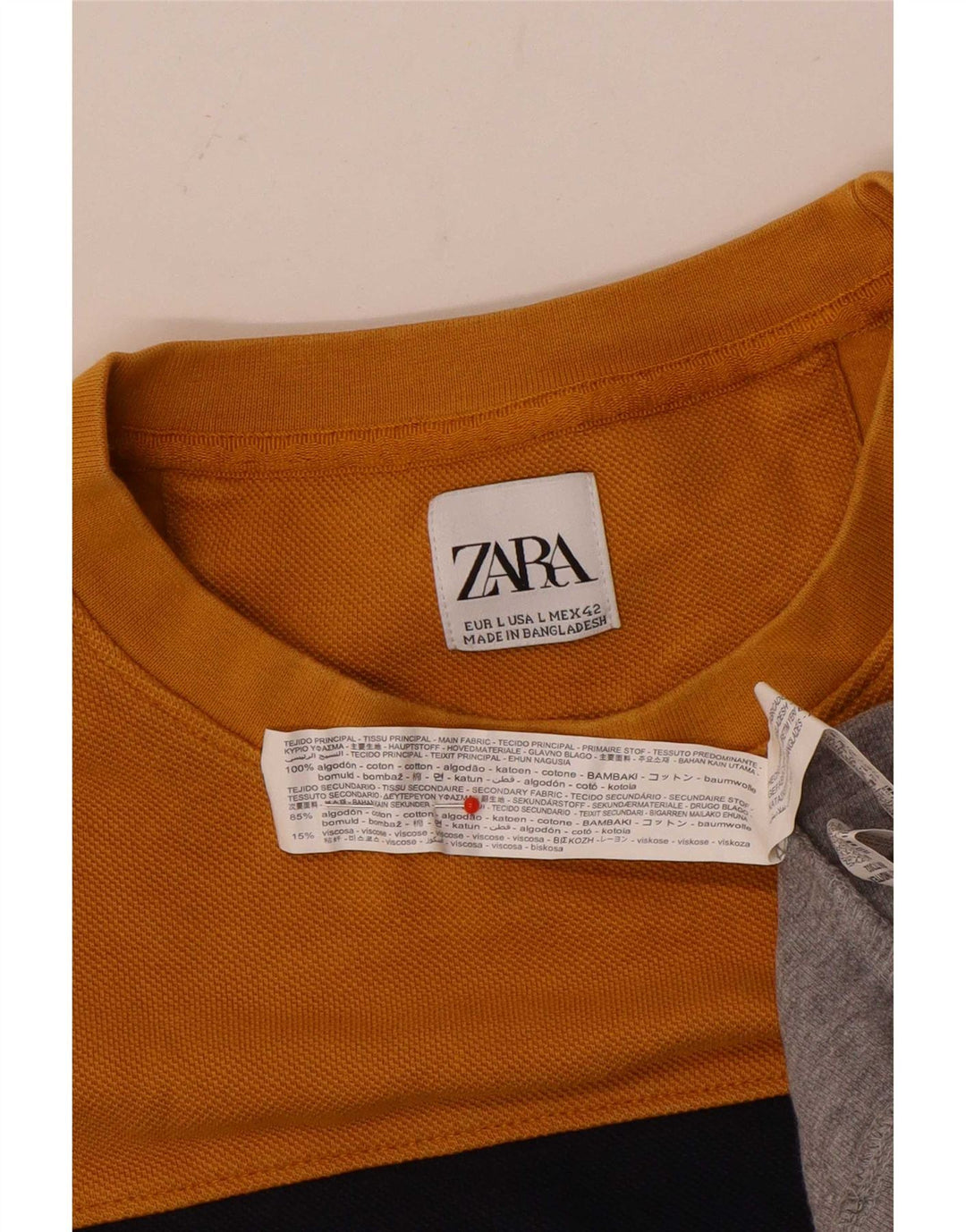 Ανδρικό φούτερ Zara Jumper Μεγάλο Κίτρινο Colourblock Βαμβακερό