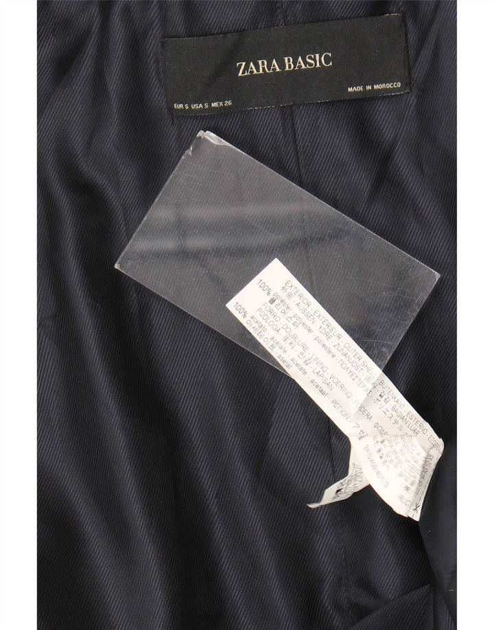 Zara Γυναικείο Αμάνικο ανοιχτό σακάκι UK 10 Small Navy Blue Polyester