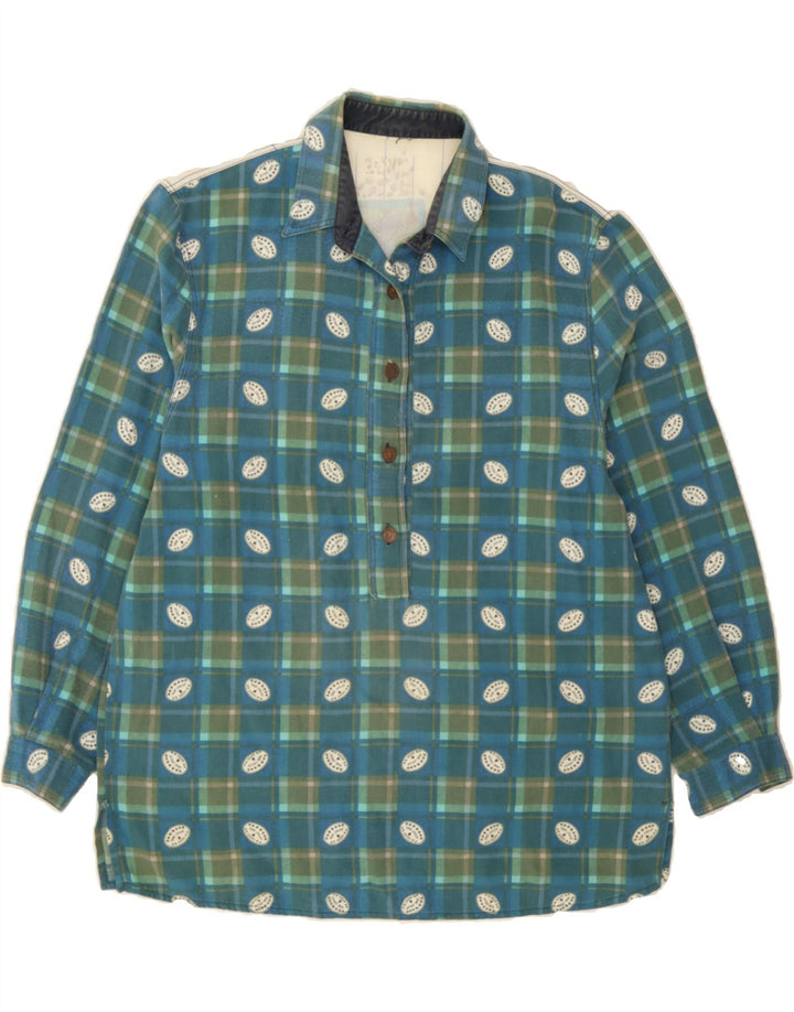 VINTAGE Womens Pullover Shirt UK 20 2XL Blue Check Cotton Vintage Vintage and Second-Hand Vintage from Messina Hembry 