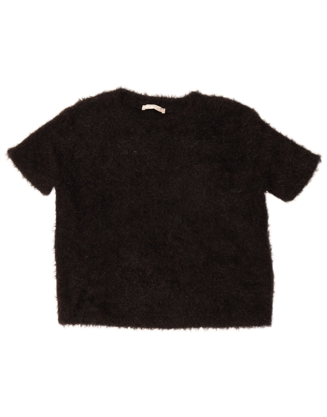 Zara Γυναικεία Μπλούζα Crop Top UK 14 Medium Black Polyester