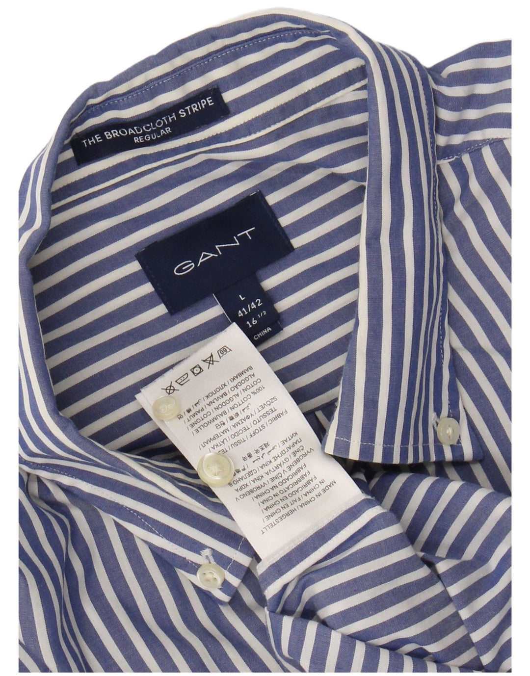 Ανδρικό πουκάμισο GANT Regular Fit Size 41/42 16 1/2 Large Blue Pinstripe Cotton