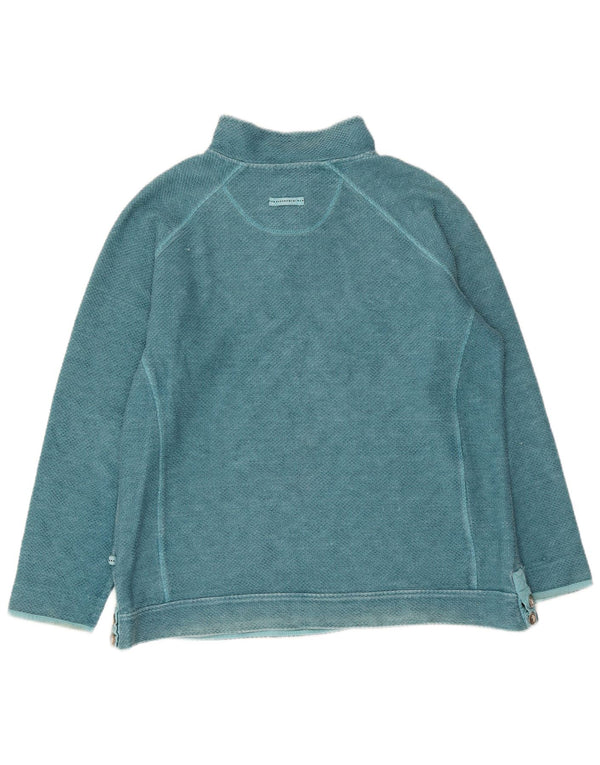 Weird Fish Γυναικεία μπλούζα με λαιμό κουμπιά Jumper UK 20 2XL Τυρκουάζ βαμβακερό
