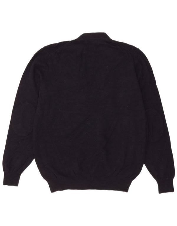 Ανδρικό πουλόβερ ζακέτα Massimo Dutti XL Navy Blue Wool