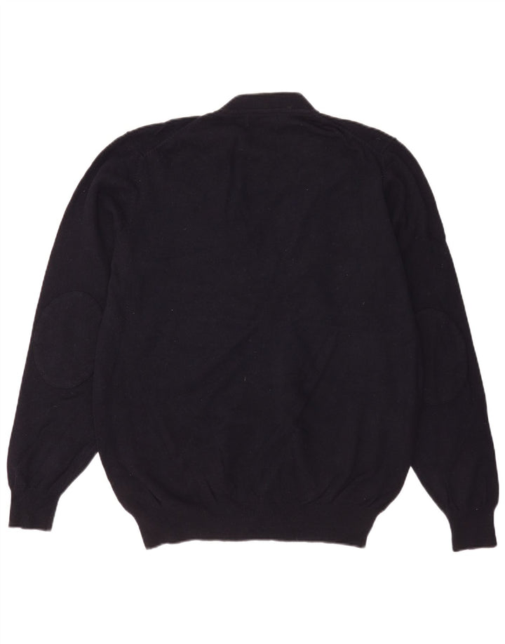 Ανδρικό πουλόβερ ζακέτα Massimo Dutti XL Navy Blue Wool