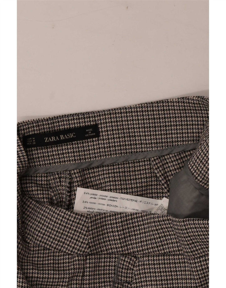 Zara Γυναικείο Slim παντελόνι Chino Medium W28 L26 Grey Houndstooth Polyester
