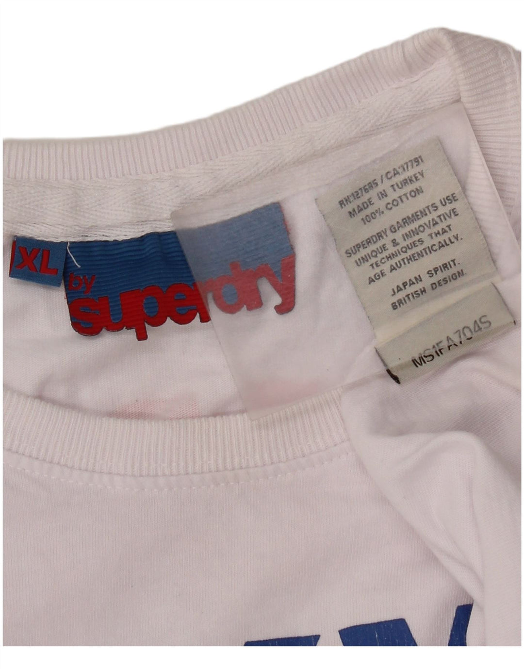 Ανδρικό γραφικό T-Shirt Superdry Top XL Λευκό βαμβακερό