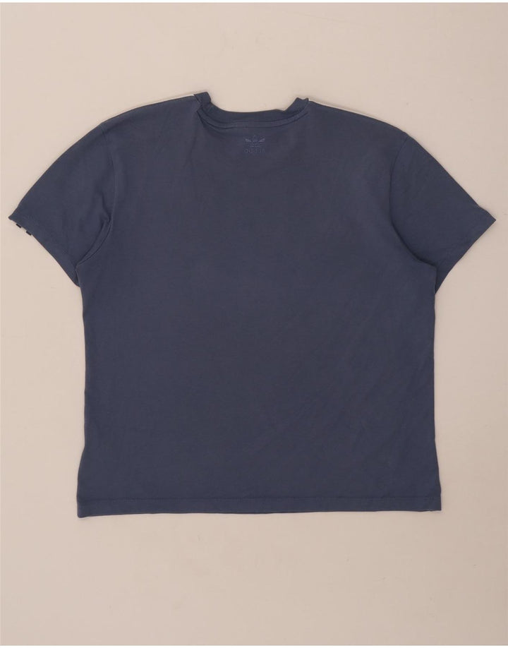 Γυναικείο T-Shirt Adidas Top UK 12 μεσαίο μπλε βαμβακερό