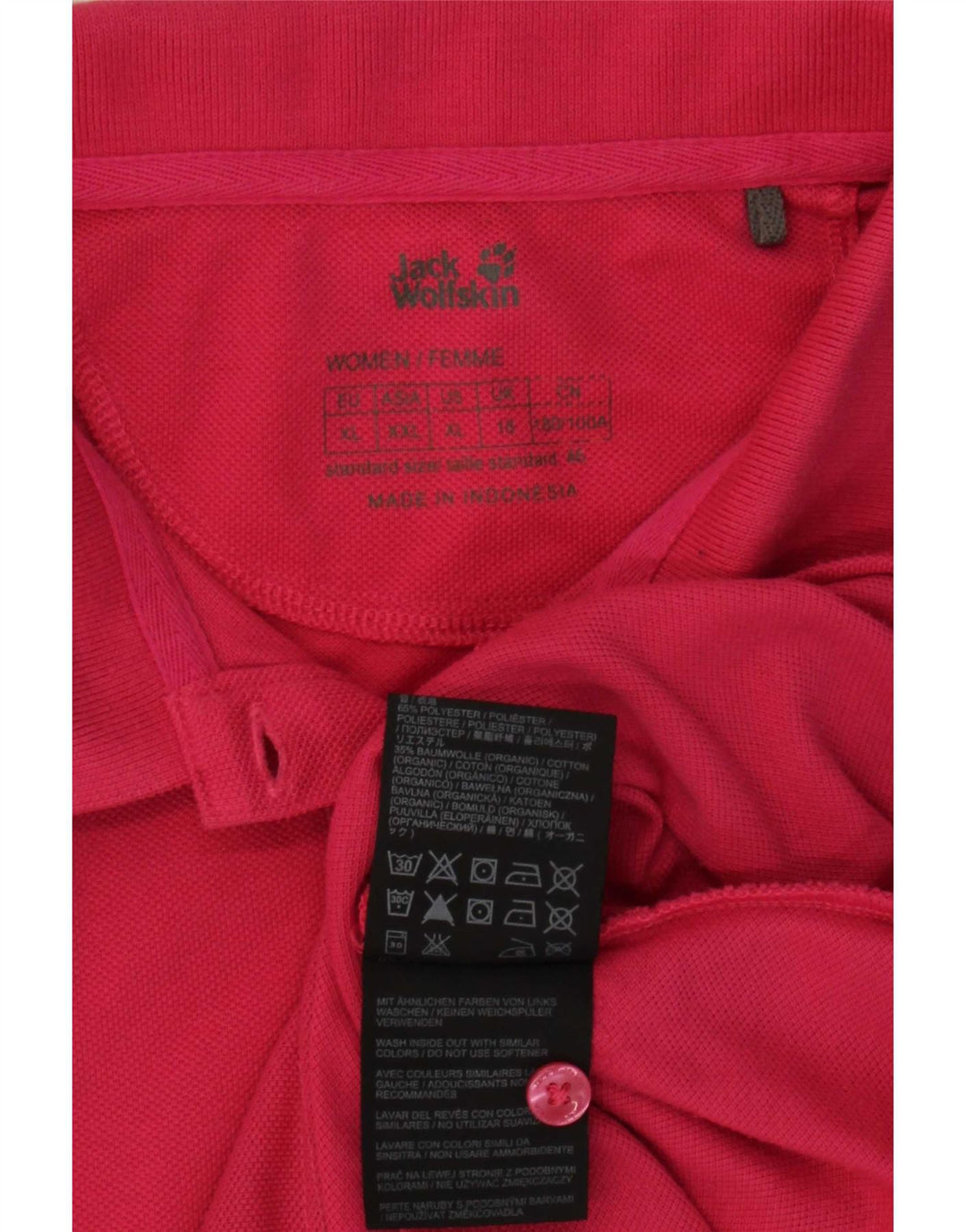 Jack Wolfskin γυναικείο μπλουζάκι πόλο UK 18 XL Pink Polyester