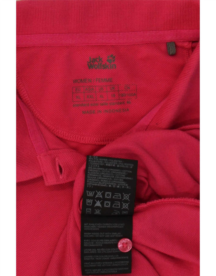 Jack Wolfskin γυναικείο μπλουζάκι πόλο UK 18 XL Pink Polyester