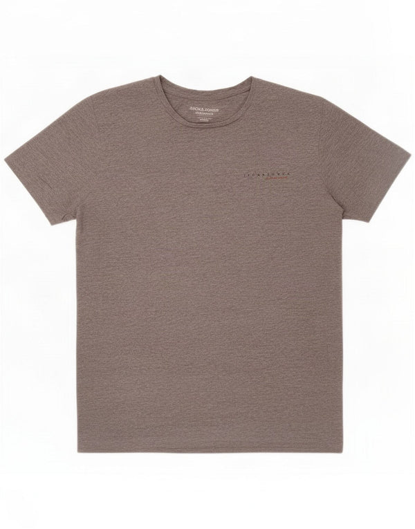 Jack & Jones Ανδρικό T-shirt με κανονική εφαρμογή Top Large Grey Flecked Cotton