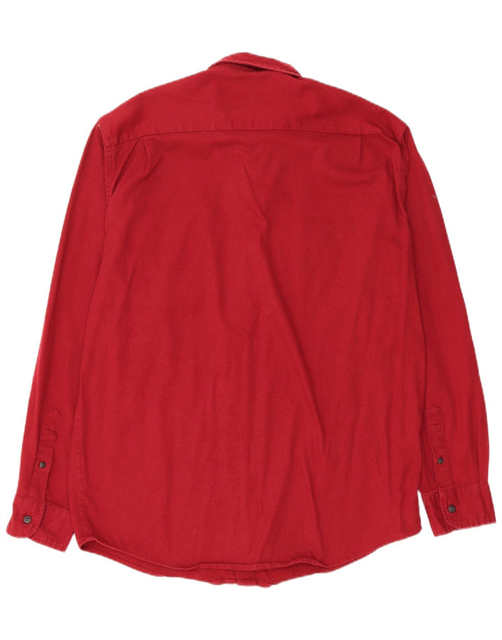 WRANGLER Mens Flex Shirt Medium Red Cotton