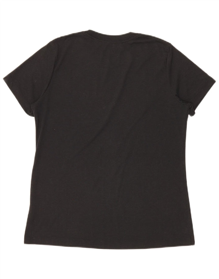 Γυναικείο γραφικό μπλουζάκι Nike Dri Fit Top 14 μεσαίου μαύρου πολυεστέρα
