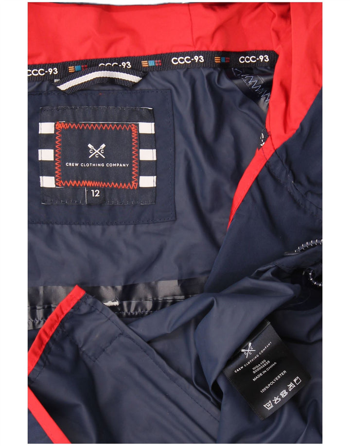 Crew Clothing Γυναικείο γραφικό μπουφάν βροχής UK 12 Medium Navy Blue Colorblock