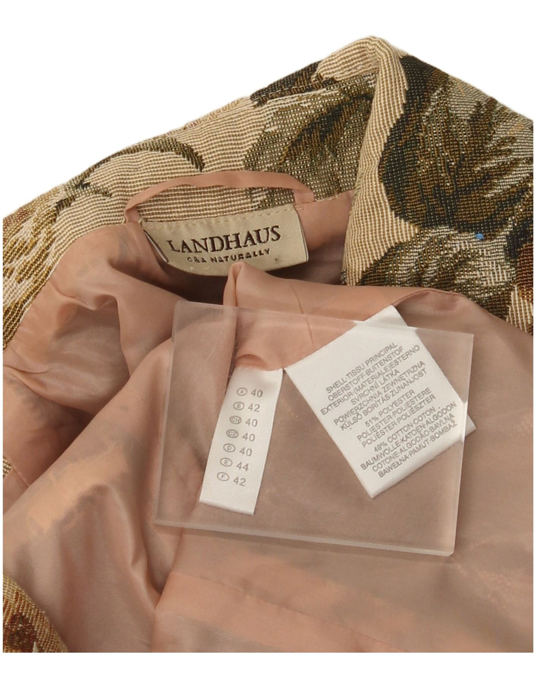 Landhaus Γυναικείο μπουφάν μπλέιζερ με φερμουάρ EU 40 Medium Beige Floral Polyester