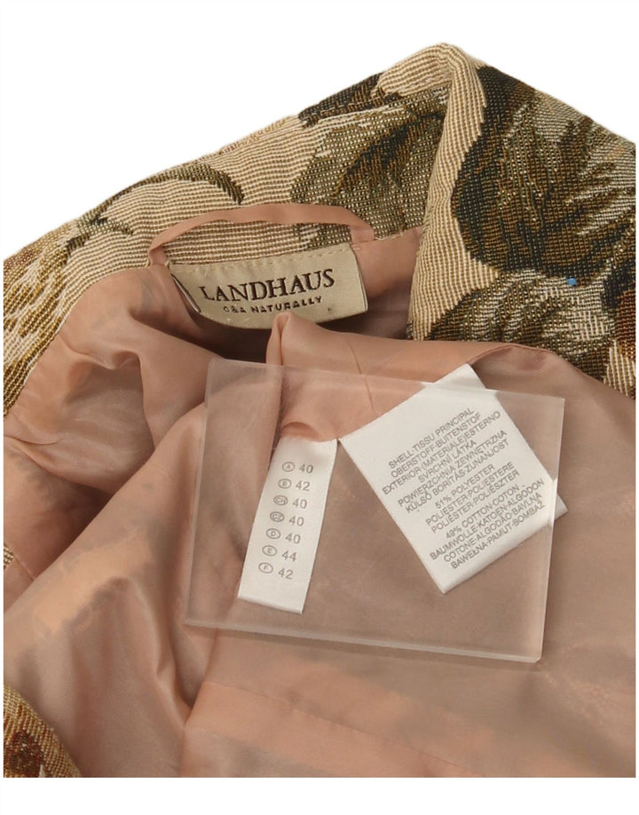 Landhaus Γυναικείο μπουφάν μπλέιζερ με φερμουάρ EU 40 Medium Beige Floral Polyester