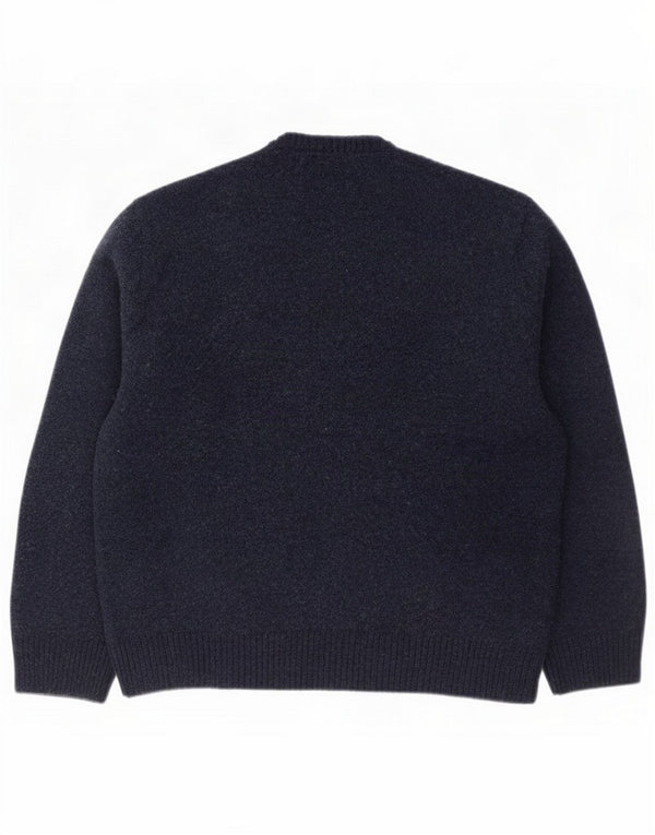 Penguin Womens Crew Neck Jumper πουλόβερ UK 20 2XL Navy Blue Wool